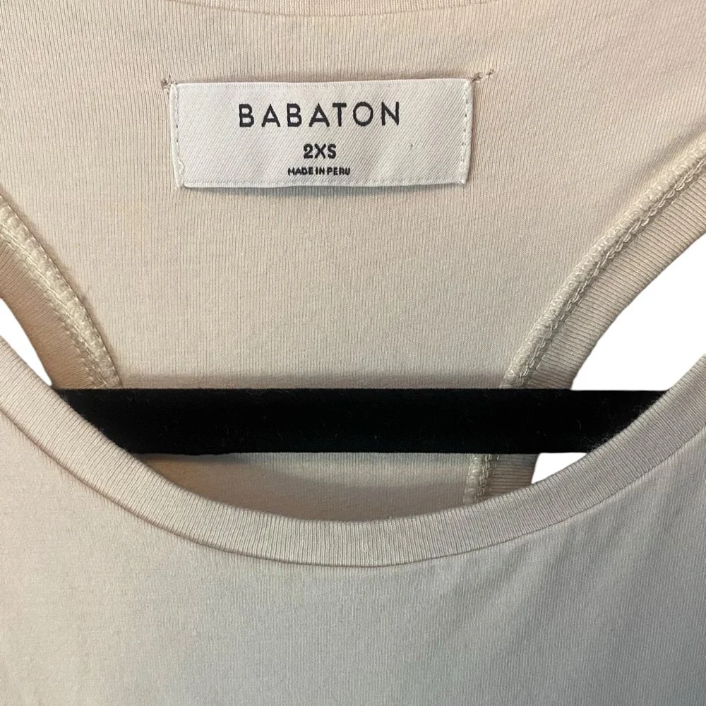 BABATON Aritzia Ruched Bodycon Midi Dress Nude Cream Sleeveless XXS Minimalist